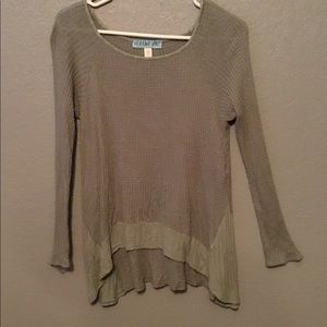 Dina Be waffle knit top, size M, Jade green